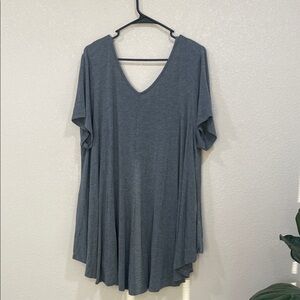 Roaman's Charcoal V-Neck Tunic